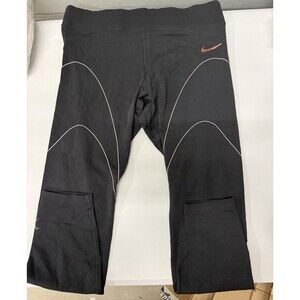 NEW NIKE Tight Fit Regular Length Black/Pink Swoosh CW4740-010 NWT XXL Leggings
